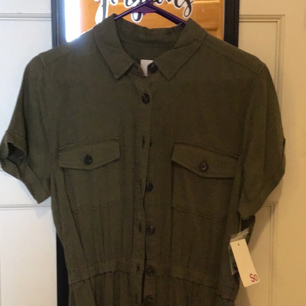 Kohls-So, size L, green pantsuit/jumper